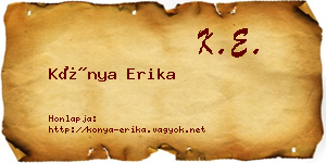 Kónya Erika névjegykártya